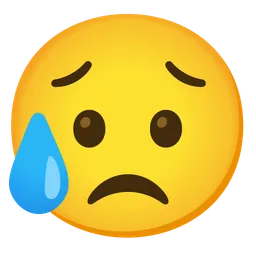 sad but relieved face