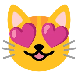 smiling cat with heart-eyes