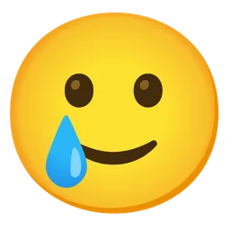 smiling face with tear