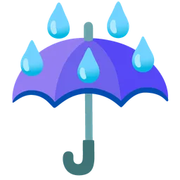 umbrella with rain drops