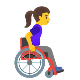 woman in manual wheelchair facing right