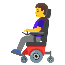 woman in motorized wheelchair
