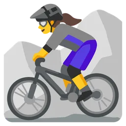 woman mountain biking
