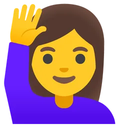 woman raising hand