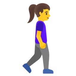 woman walking facing right