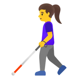 woman with white cane