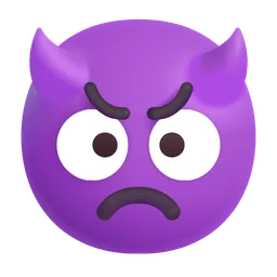 angry face with horns