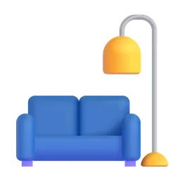 couch and lamp