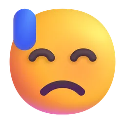 downcast face with sweat