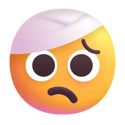face with head-bandage