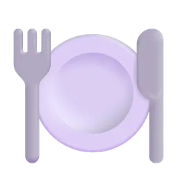 fork and knife with plate