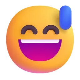 grinning face with sweat