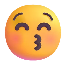 kissing face with closed eyes