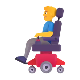 man in motorized wheelchair