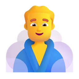 man in steamy room