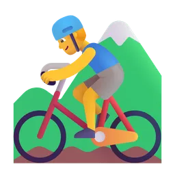 man mountain biking