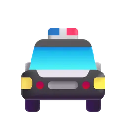 oncoming police car
