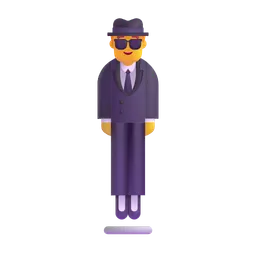 person in suit levitating