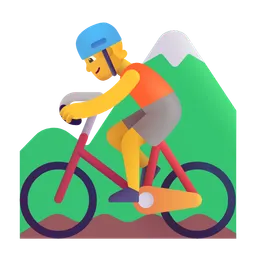 person mountain biking
