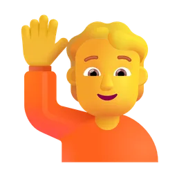person raising hand