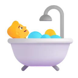 person taking bath