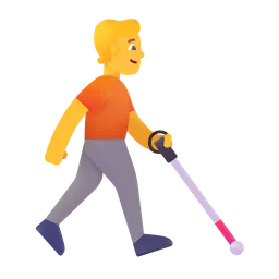 person with white cane facing right