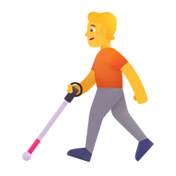 person with white cane