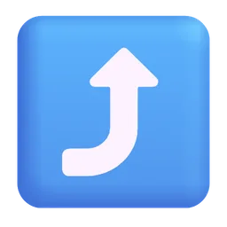 right arrow curving up