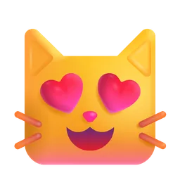 smiling cat with heart-eyes