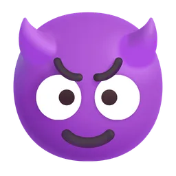 smiling face with horns