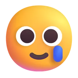smiling face with tear