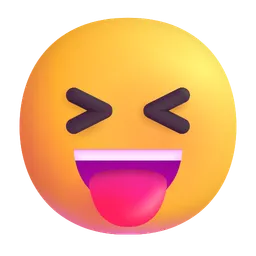 squinting face with tongue