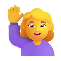 woman raising hand