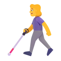 woman with white cane