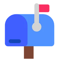 closed mailbox with raised flag