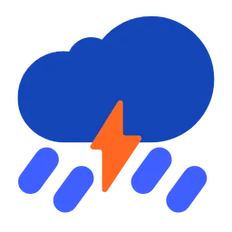 cloud with lightning and rain