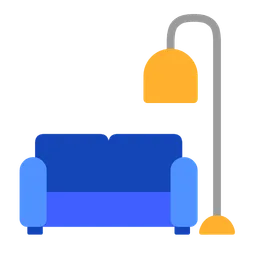 couch and lamp