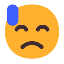 downcast face with sweat