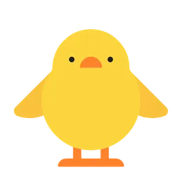 front-facing baby chick