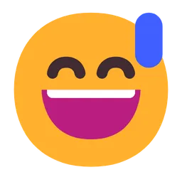 grinning face with sweat