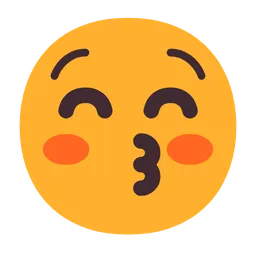 kissing face with closed eyes
