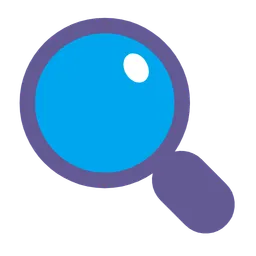 magnifying glass tilted left