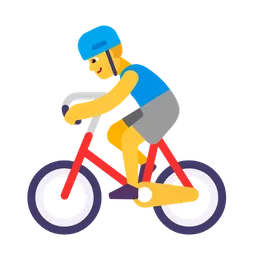 man biking