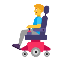 man in motorized wheelchair