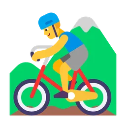 man mountain biking