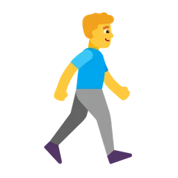 man walking facing right