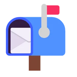 open mailbox with raised flag