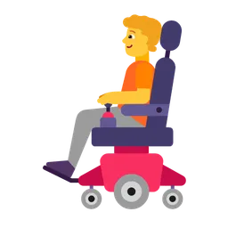 person in motorized wheelchair