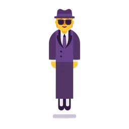 person in suit levitating