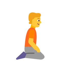 person kneeling facing right